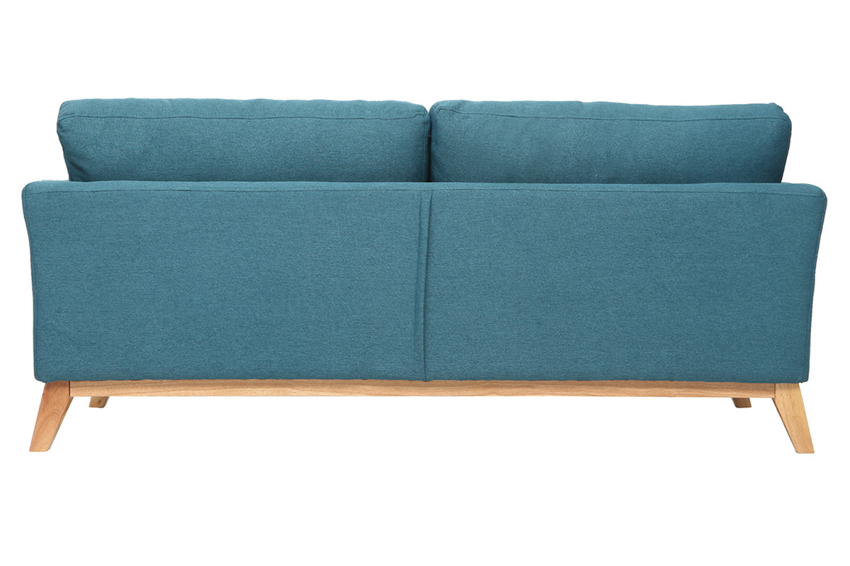 Sof nrdico 3 plazas azul petroleo desenfundable patas madera OSLO
