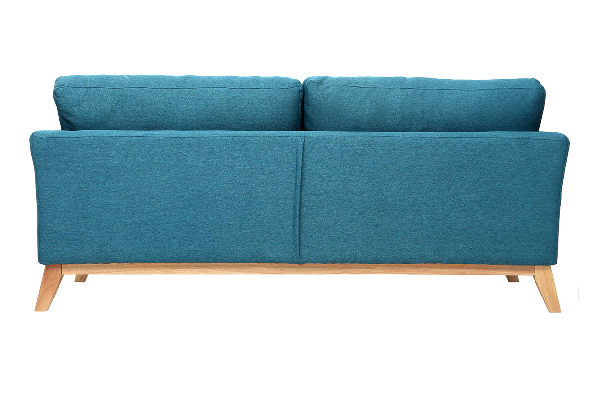 Sof nrdico 3 plazas azul petroleo desenfundable patas madera OSLO