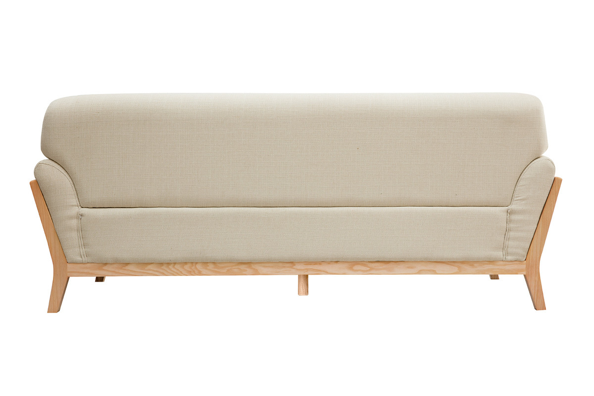 Sof nrdico 3 plazas beige patas madera YOKO