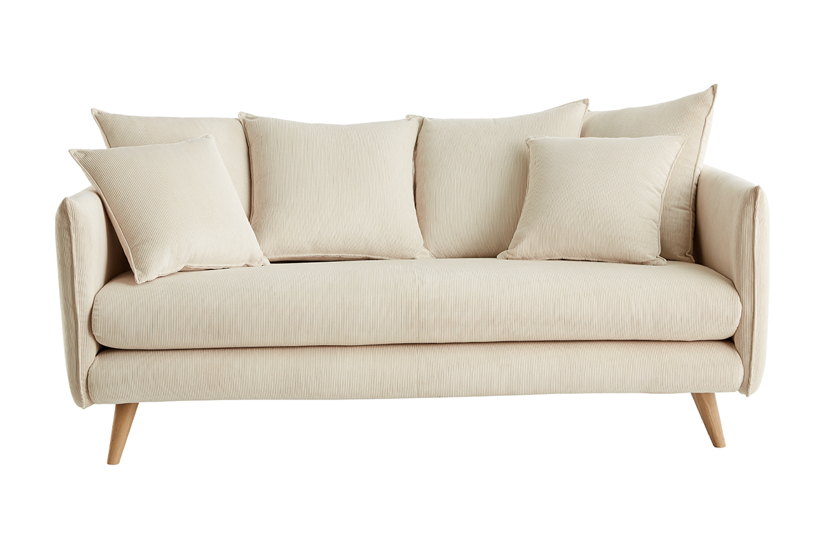 Sof nrdico 3plazas de pana beige OLYMPIA