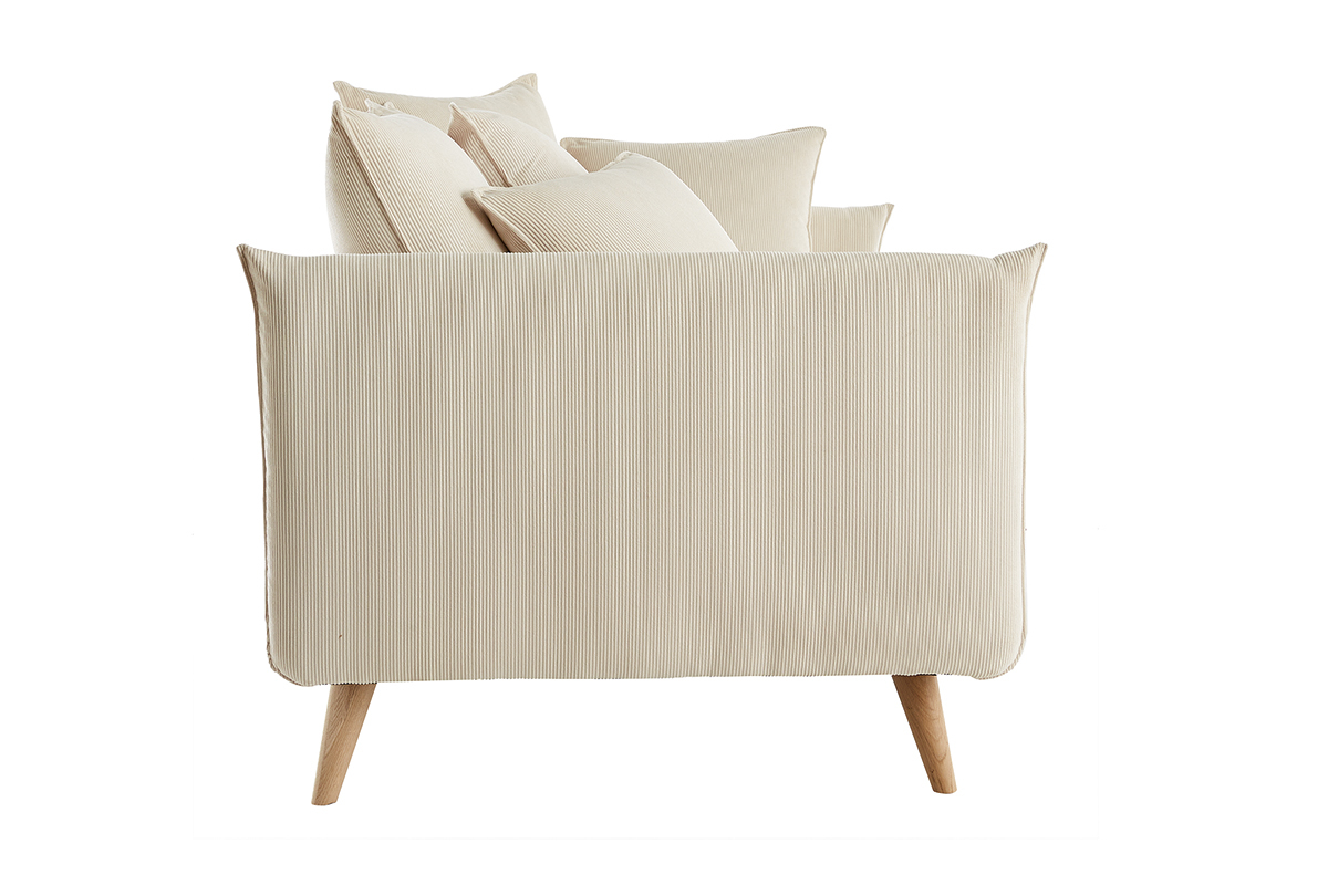 Sof nrdico 3plazas de pana beige OLYMPIA