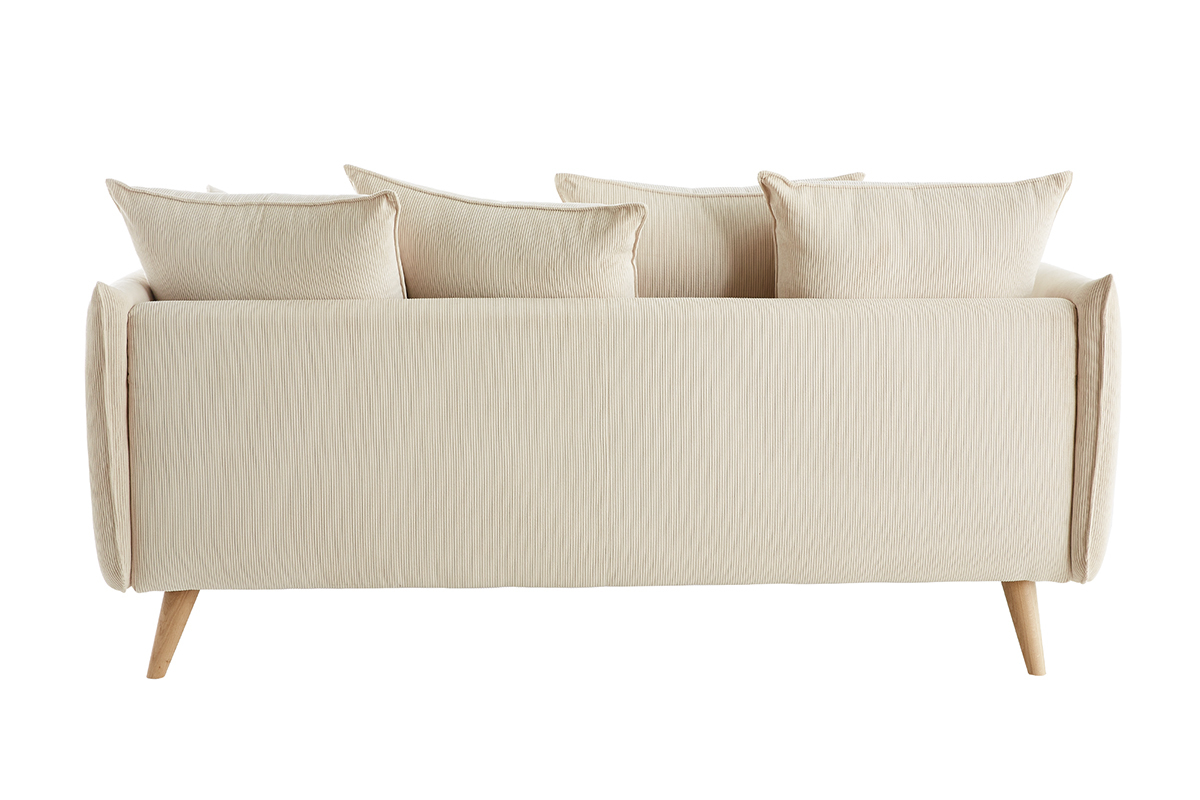 Sof nrdico 3plazas de pana beige OLYMPIA
