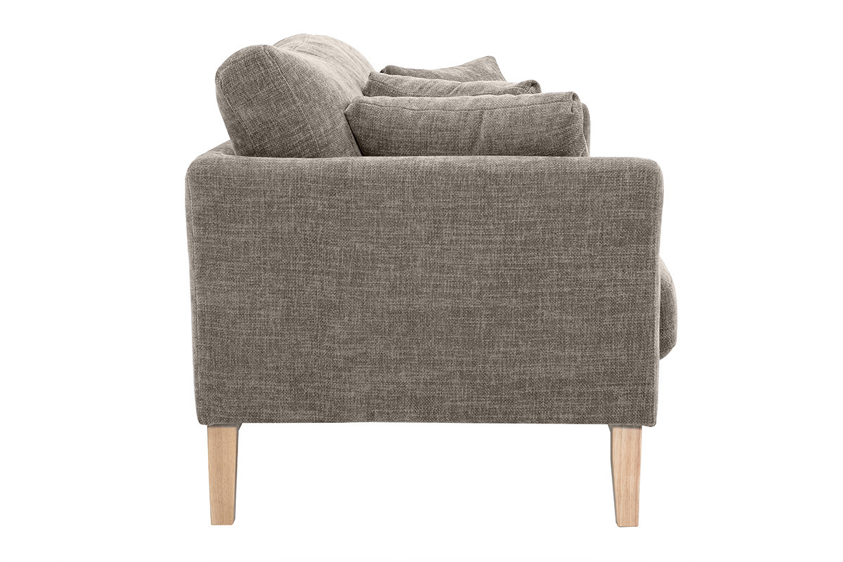 Sof nrdico 3 plazas desenfundable beige y patas madera OSLO