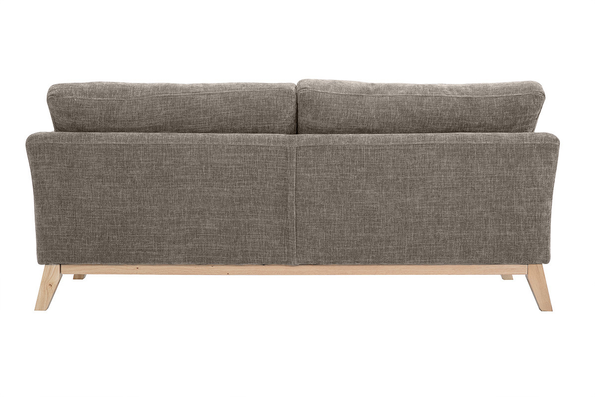 Sof nrdico 3 plazas desenfundable beige y patas madera OSLO