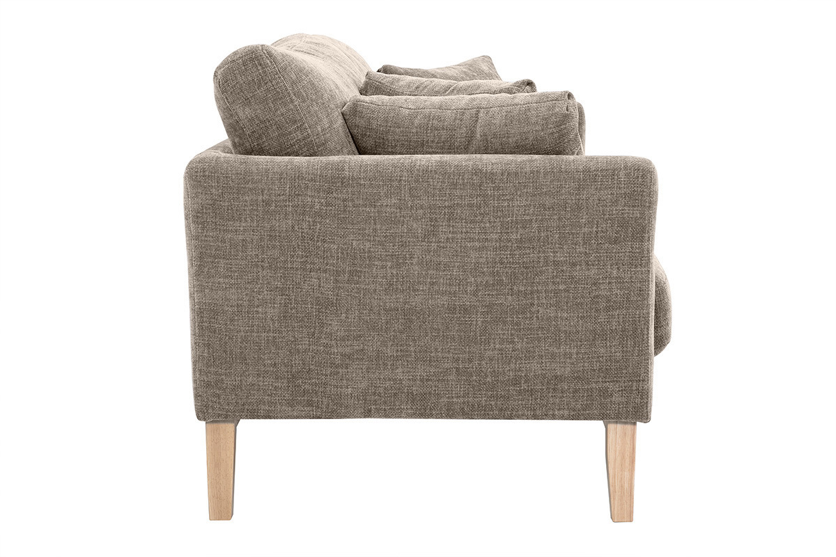 Sof nrdico 3 plazas desenfundable beige y patas madera OSLO
