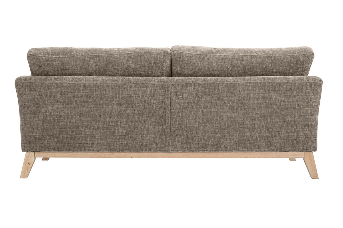 Sof nrdico 3 plazas desenfundable beige y patas madera OSLO