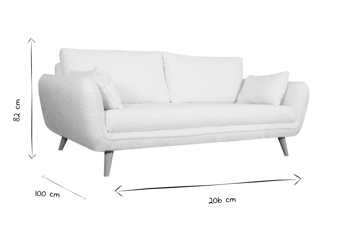Sof nrdico 3plazas efecto lana rizada y madera CREEP