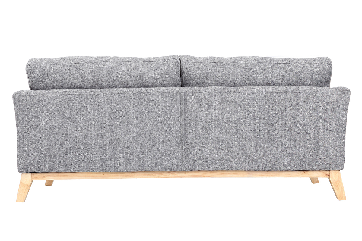 Sof nrdico 3 plazas gris claro desenfundable patas madera OSLO