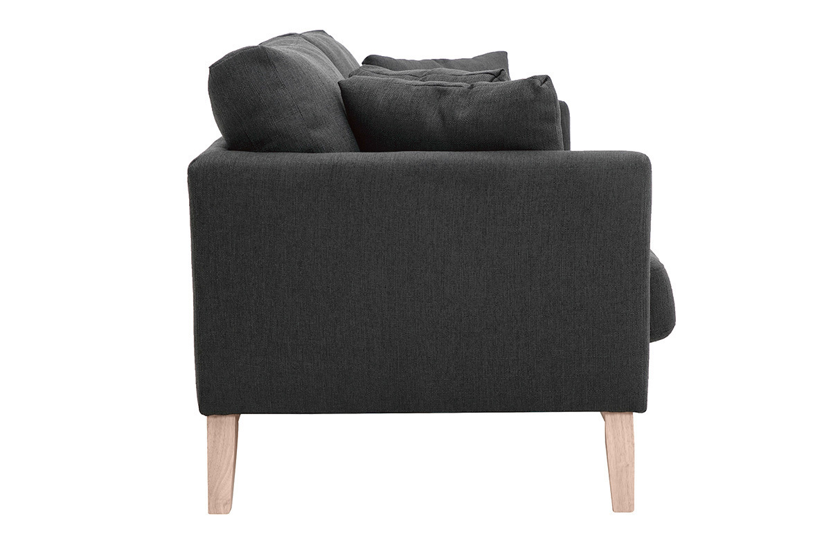 Sof nrdico 3 plazas gris oscuro desenfundable patas madera OSLO