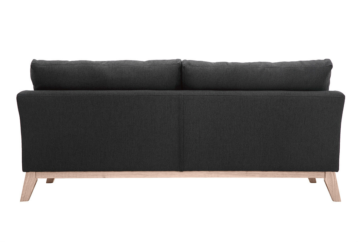Sof nrdico 3 plazas gris oscuro desenfundable patas madera OSLO