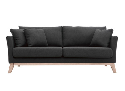 Sof&aacute; n&oacute;rdico 3 plazas gris oscuro patas madera OSLO