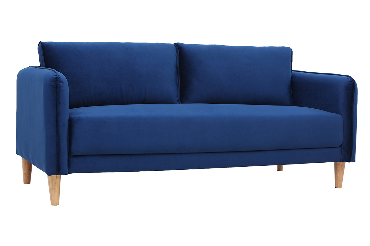 Sof nrdico 3 plazas terciopelo azul KURT