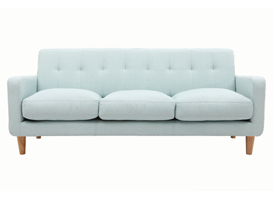 Sof&aacute; n&oacute;rdico tejido azul claro 3 plazas LUNA