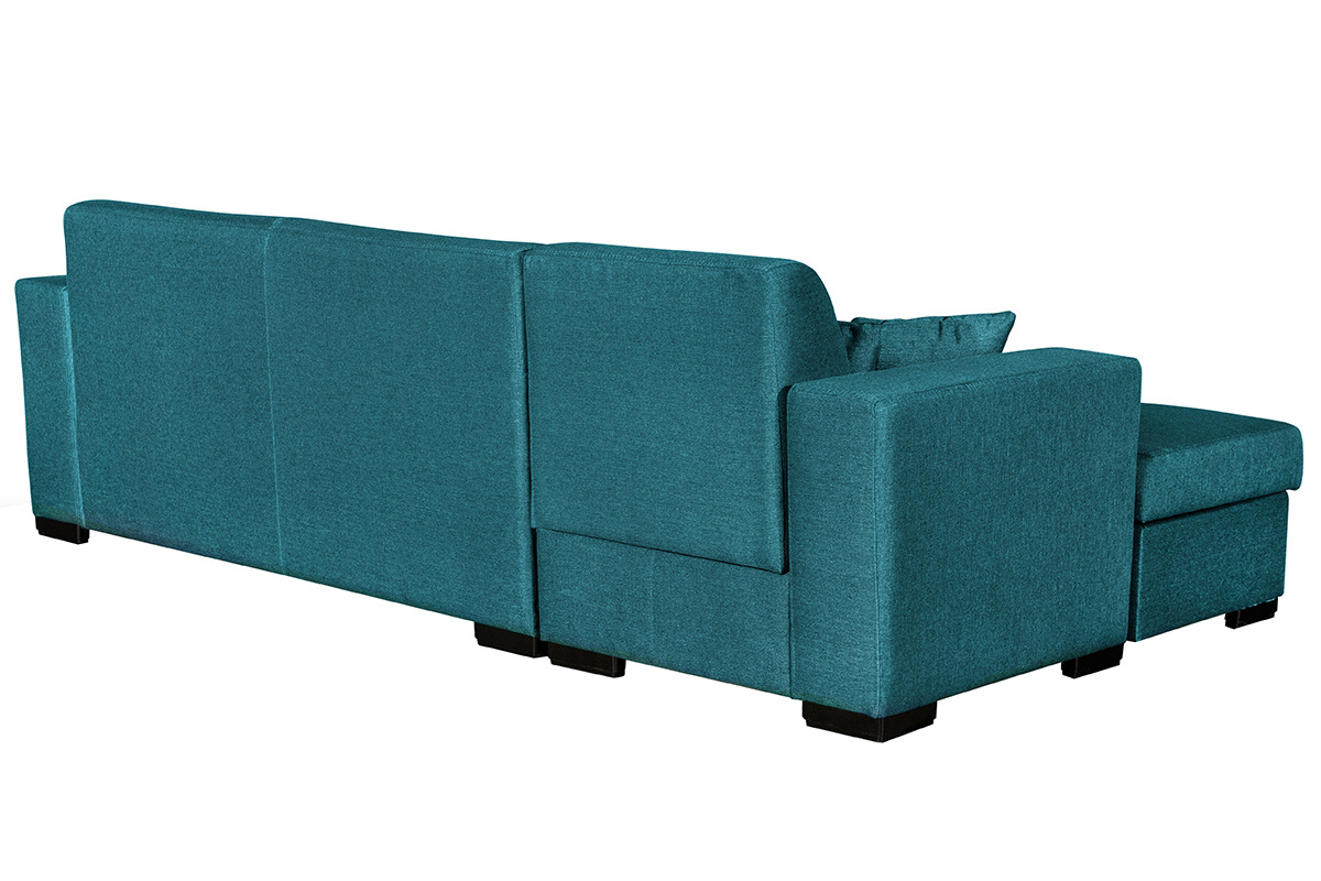 Sof rinconera izquierda convertible con almacenaje azul petrleo PERRY