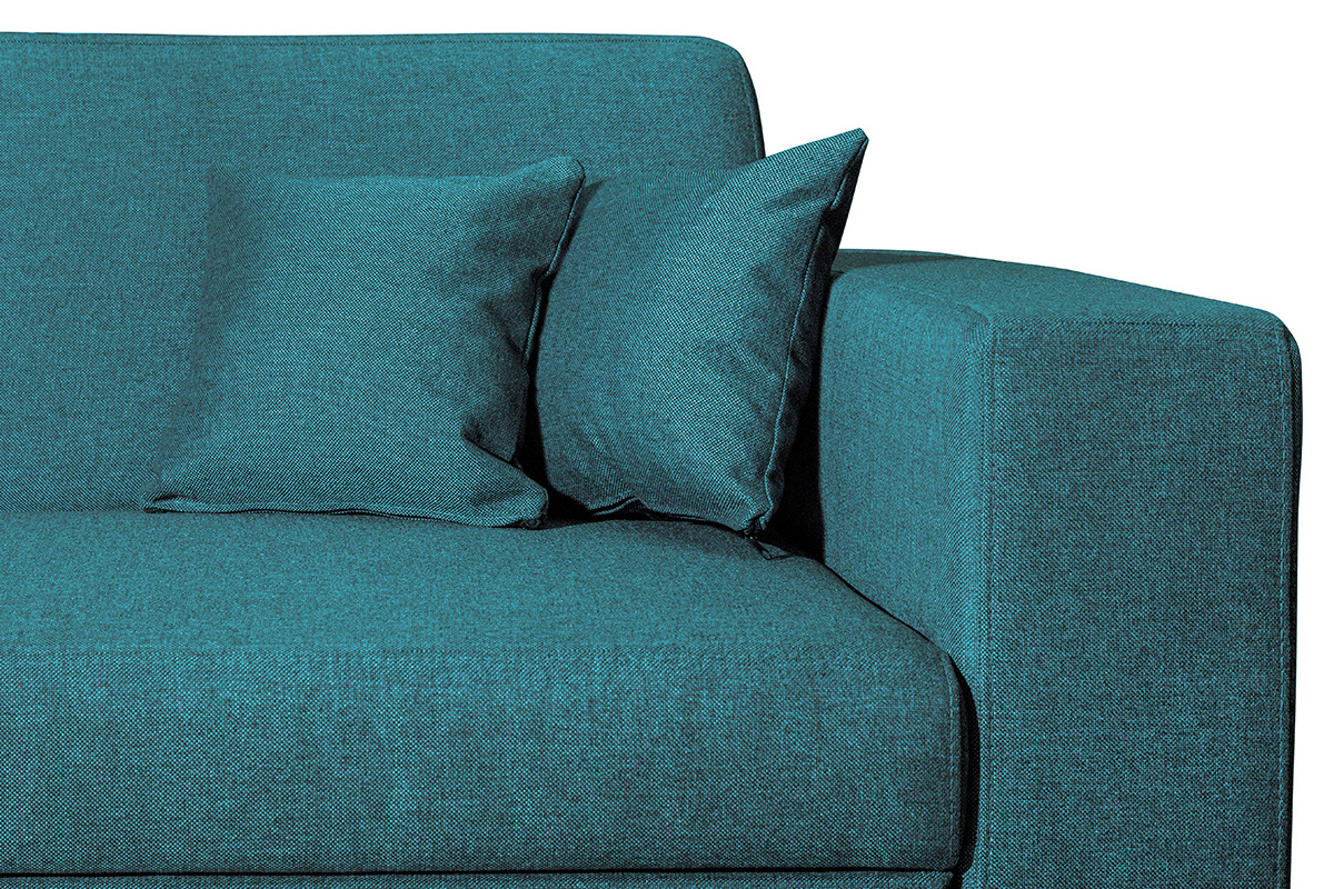 Sof rinconera izquierda convertible con almacenaje azul petrleo PERRY