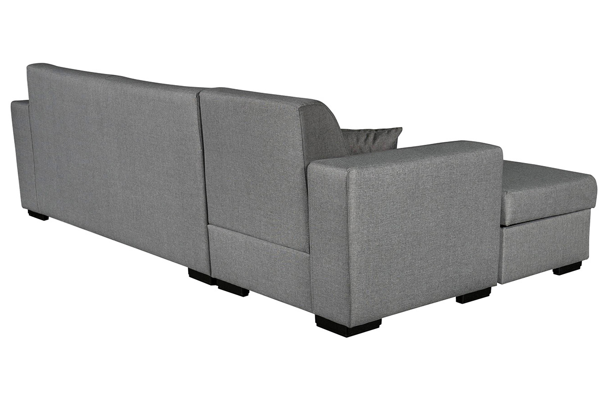 Sof rinconera izquierda convertible con almacenaje gris PERRY