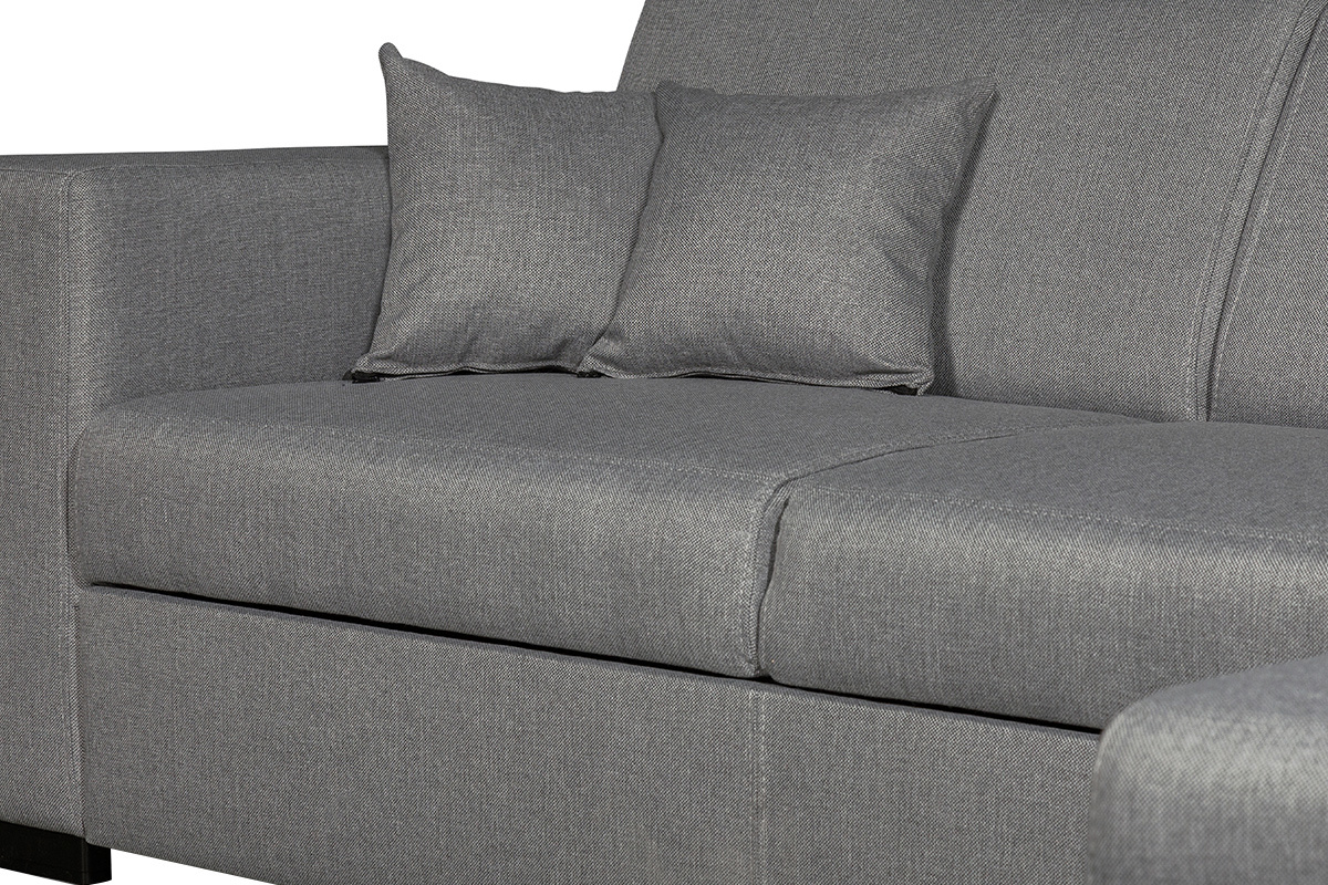 Sof rinconera izquierda convertible con almacenaje gris PERRY