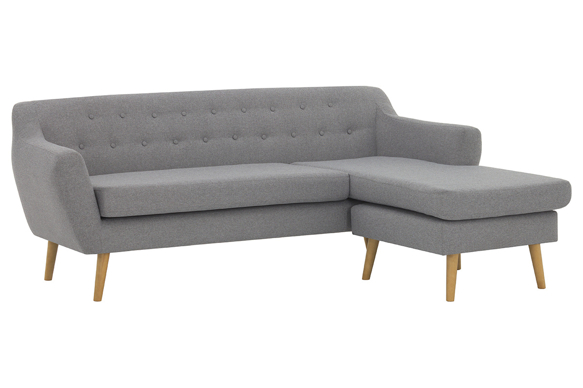 Sof rinconera reversible 3 plazas gris claro LOFA