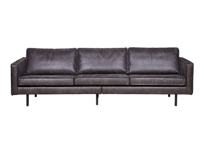 Sof&aacute; vintage cuero negro 4 plazas ASPEN - cuero reconstituido