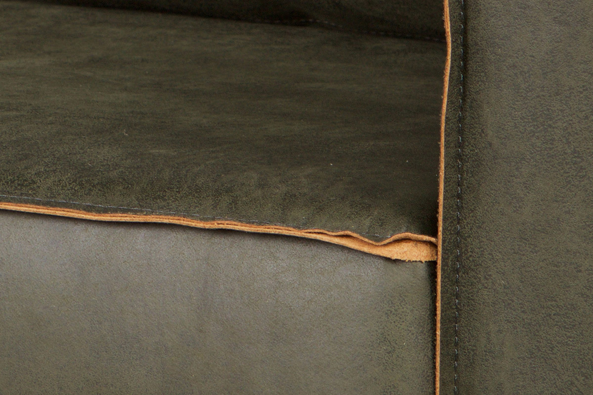 Sof vintage cuero verde oscuro 4 plazas ASPEN - cuero reconstituido