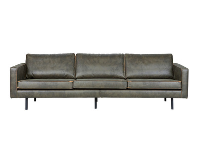 Sofá vintage cuero verde oscuro 4 plazas ASPEN - cuero reconstituido - Sofá vintage cuero verde oscuro 4 plazas ASPEN - cuero reconstituido