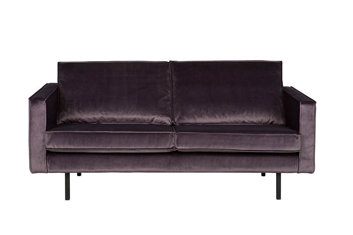 Sof vintage terciopelo gris 2 plazas ASPEN