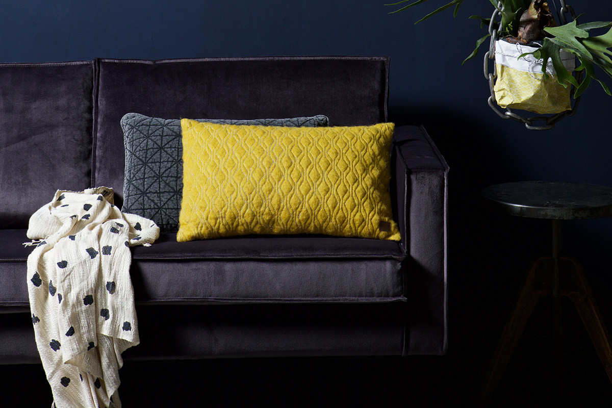Sof vintage terciopelo gris 2 plazas ASPEN