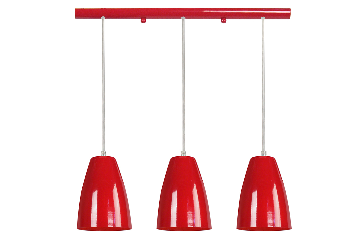 Suspensi�n barra dise�o 3 luces roja FRIDAY