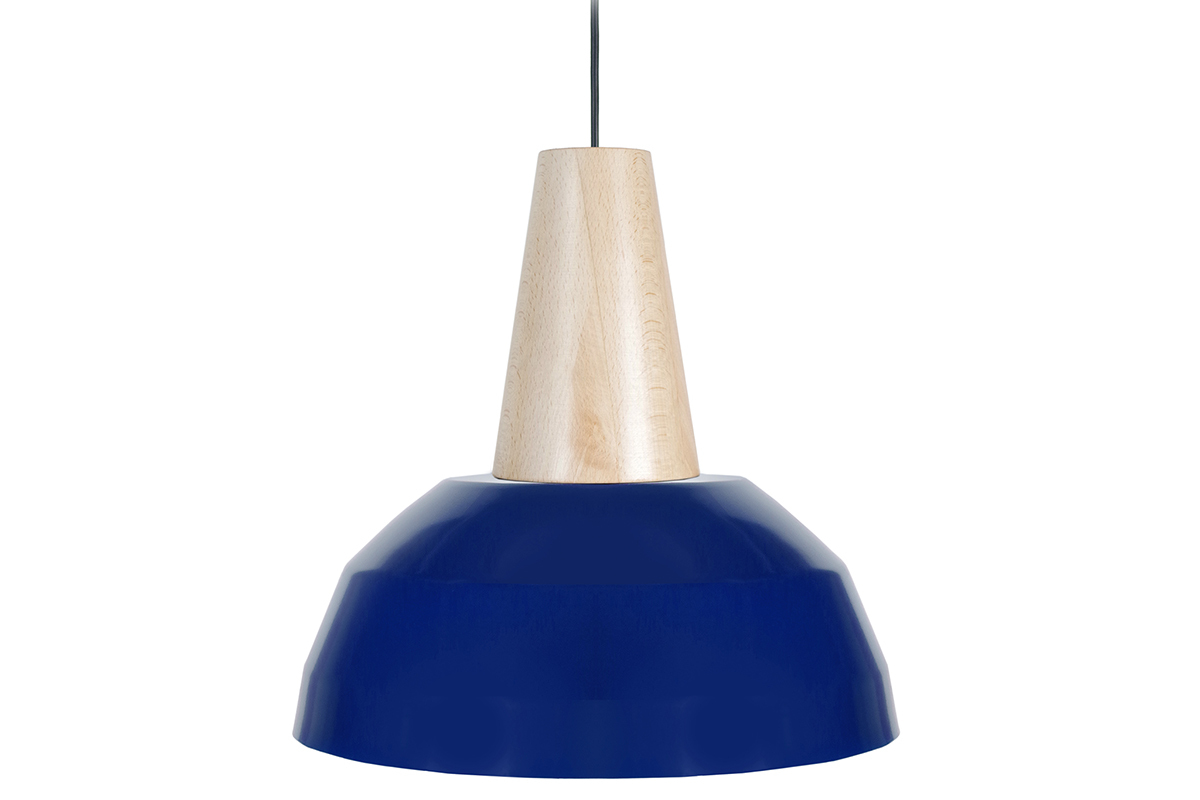 Suspensi�n dise�o azul y madera PULSE