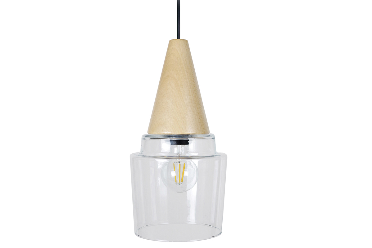 Suspensin diseo cristal y madera ACOMAT