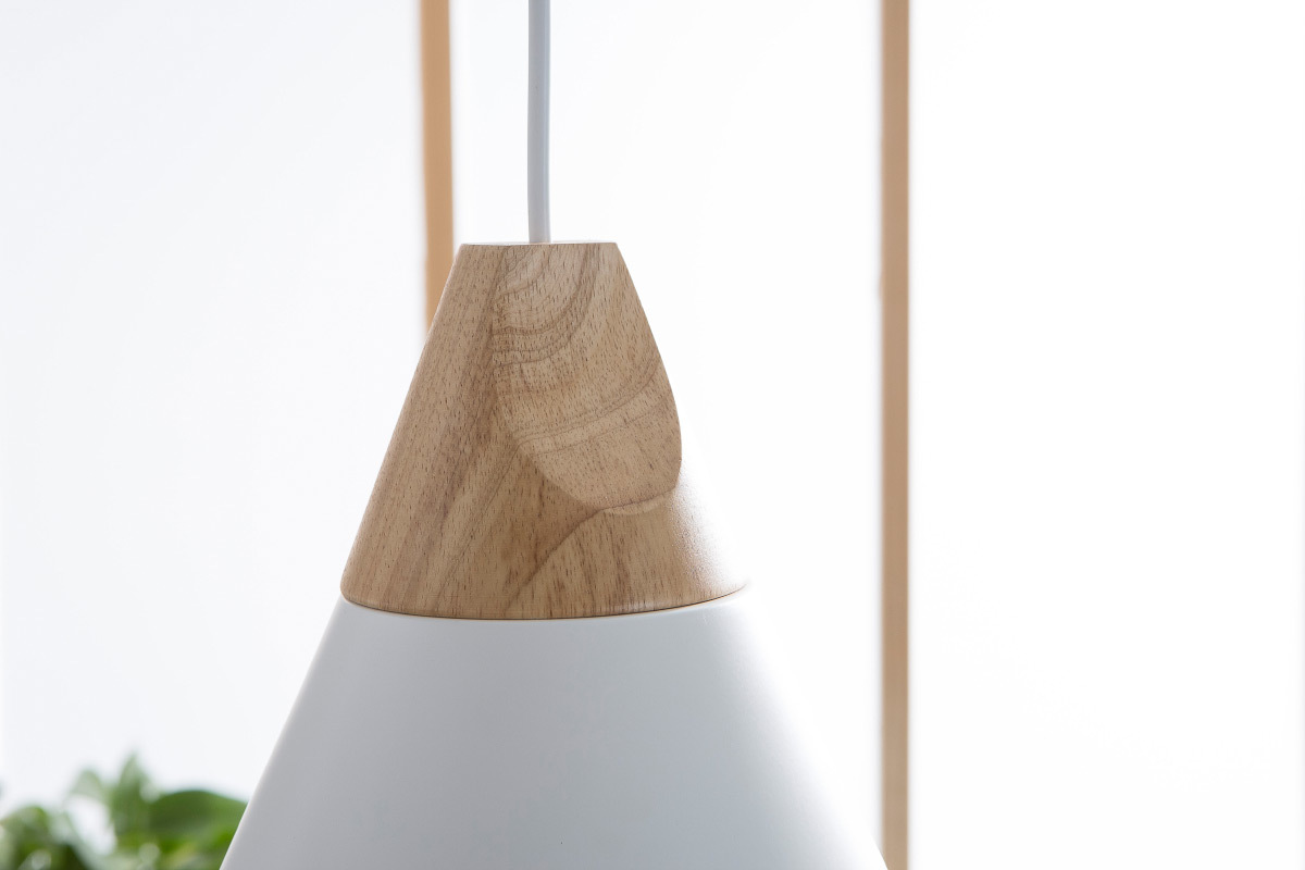 Suspensi�n dise�o metal blanca 22cm KARMA