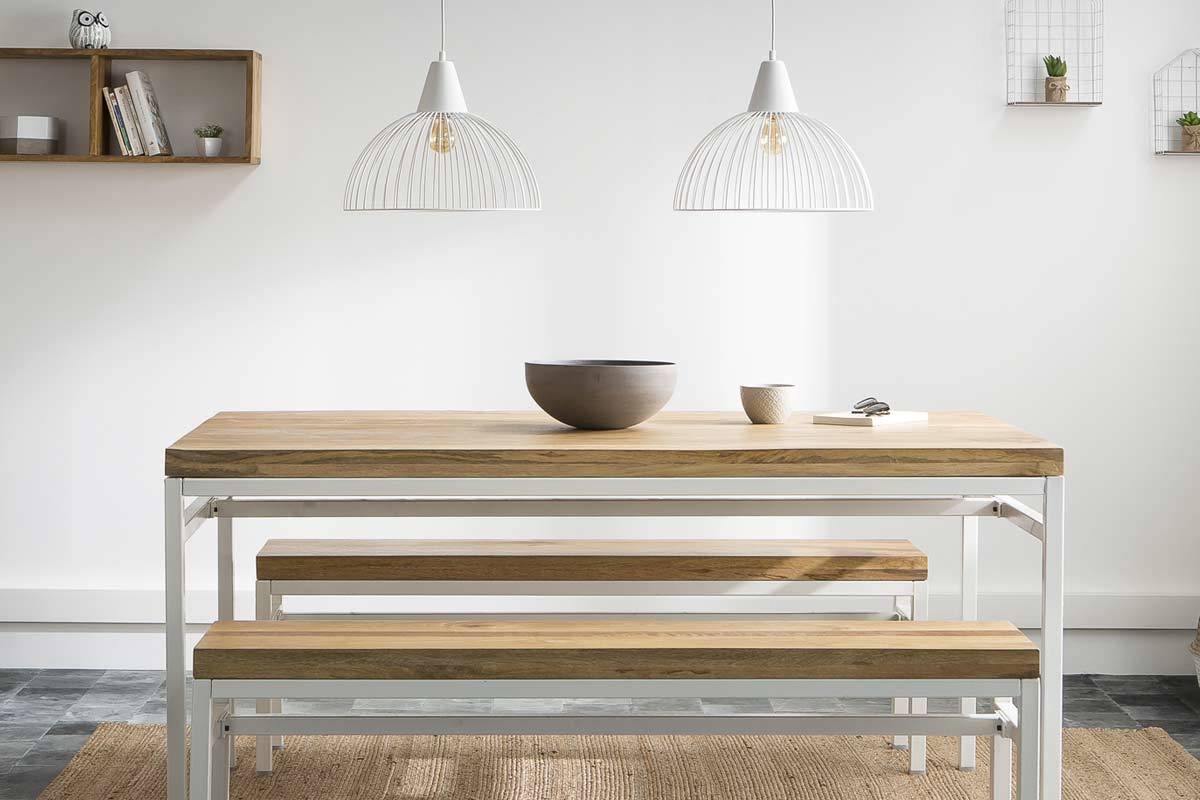 Suspensi�n dise�o metal blanco HOOP