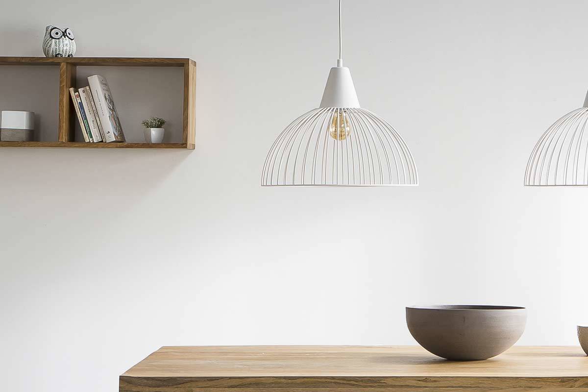 Suspensi�n dise�o metal blanco HOOP