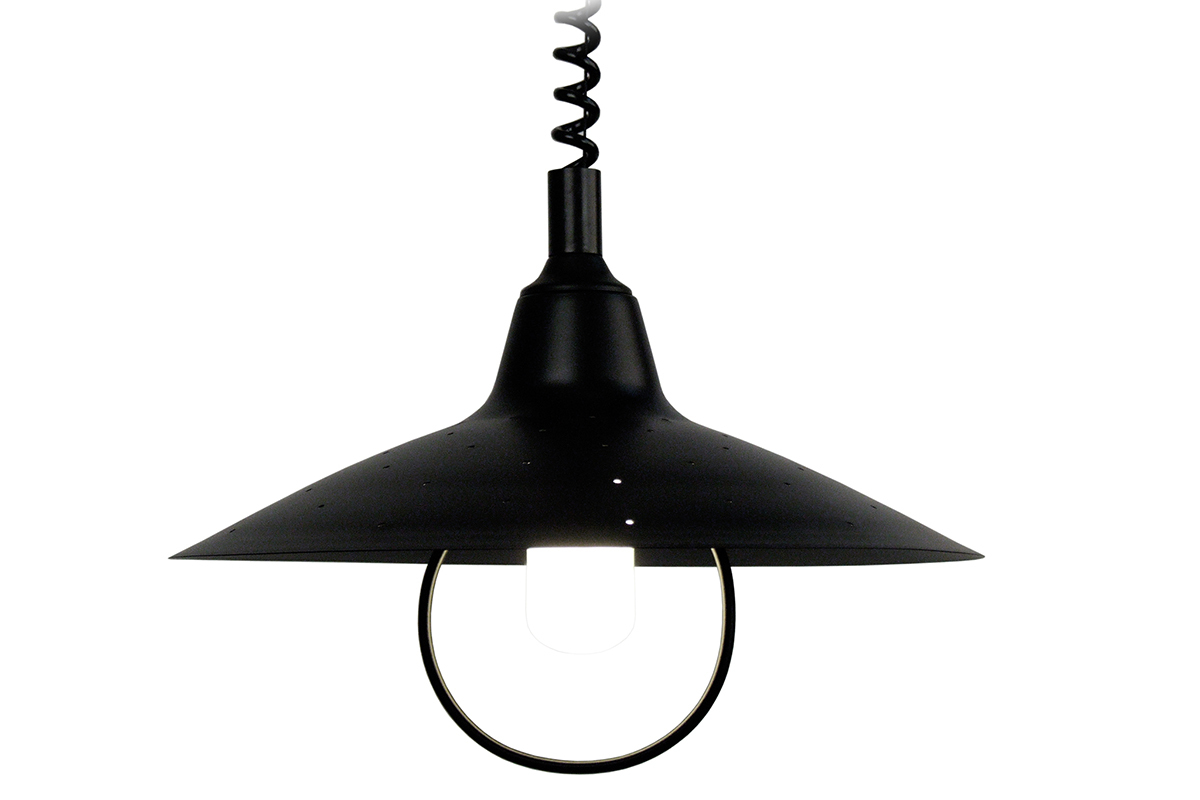 Suspensin diseo metal negra OLSON