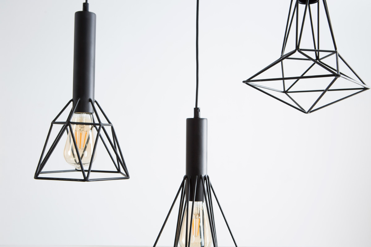 Suspensi�n dise�o m�ltiple metal negra DIAMANT