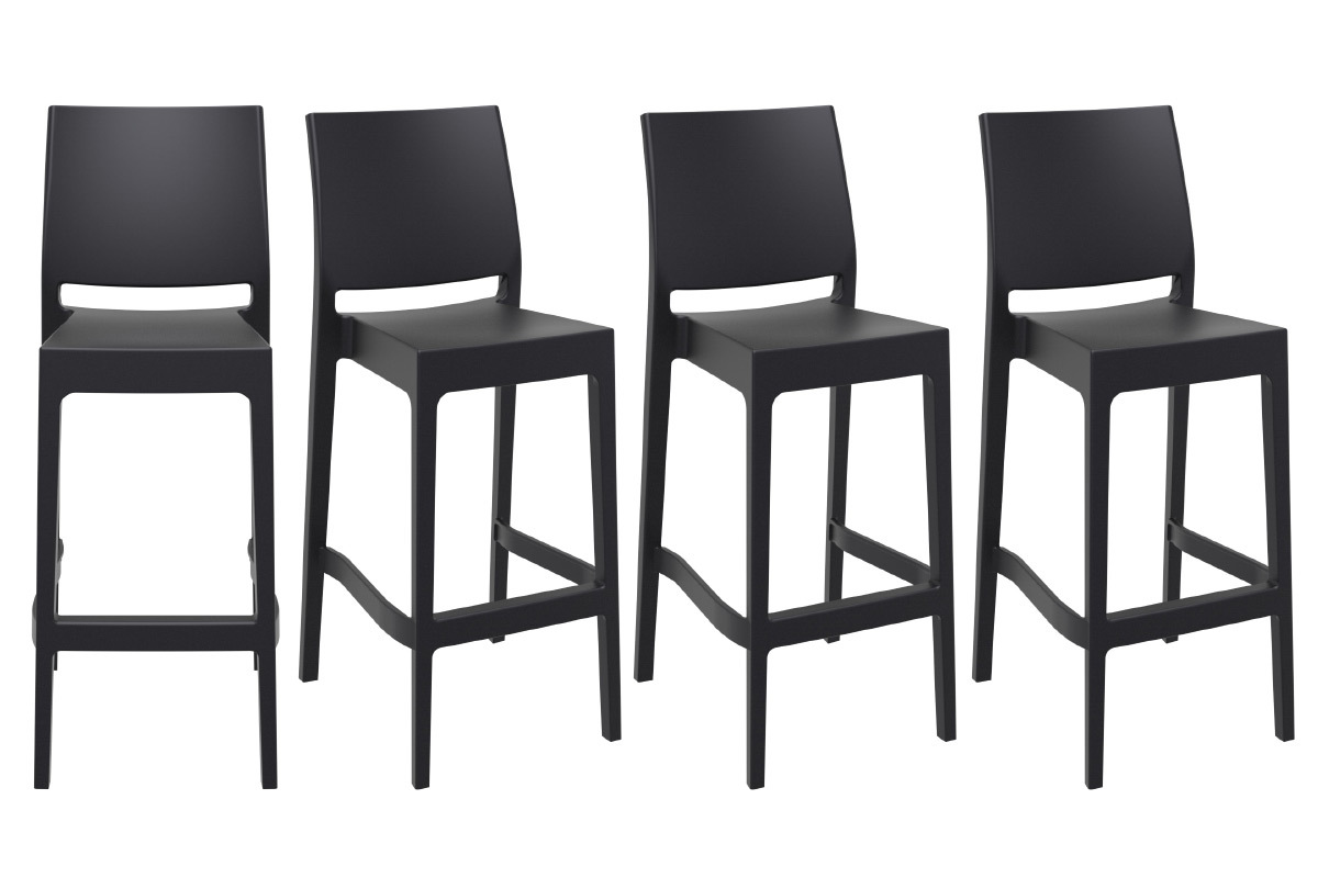 Taboretes de bar aoilables 75 cm color negro (lote de 4) CALAO
