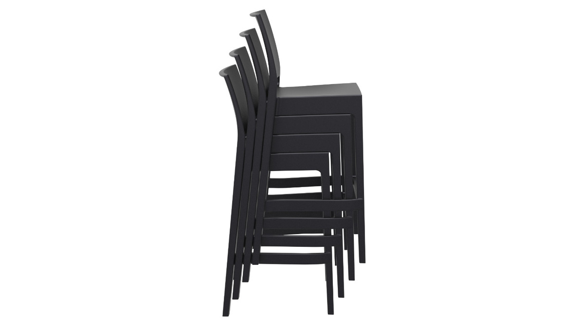 Taboretes de bar aoilables 75 cm color negro (lote de 4) CALAO