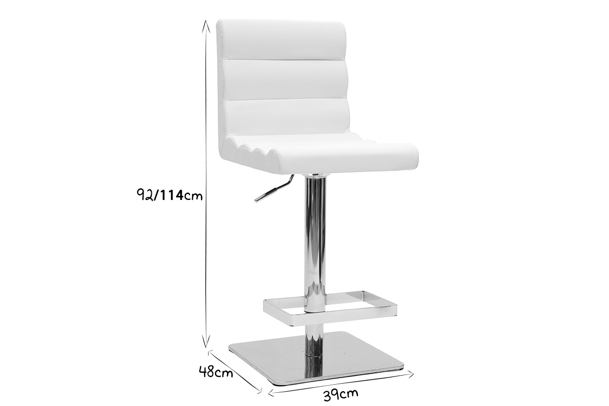 Taburete de bar de diseño blanco COLOMBUS