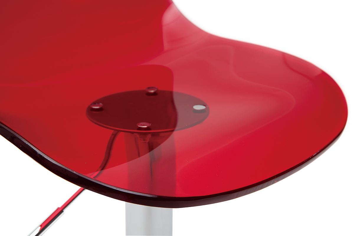 Taburete de bar de diseo rojo transparente GALILEO