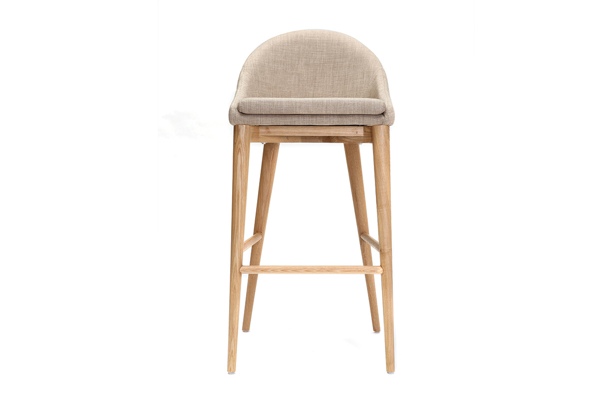Taburete de bar diseo 75cm madera polister beige DALIA