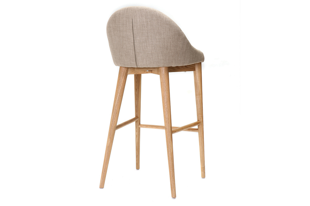 Taburete de bar diseo 75cm madera polister beige DALIA
