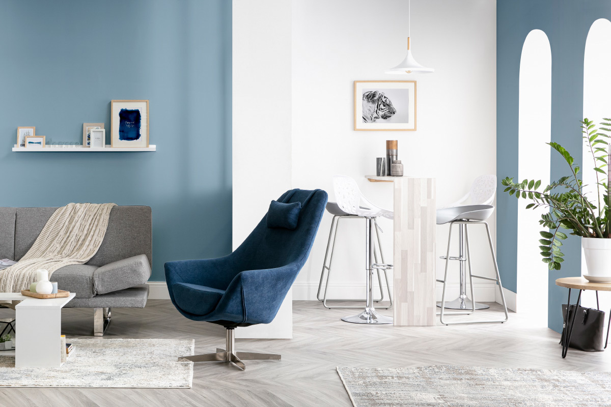 Taburete de bar dise�o barroco blanco BAROCCA