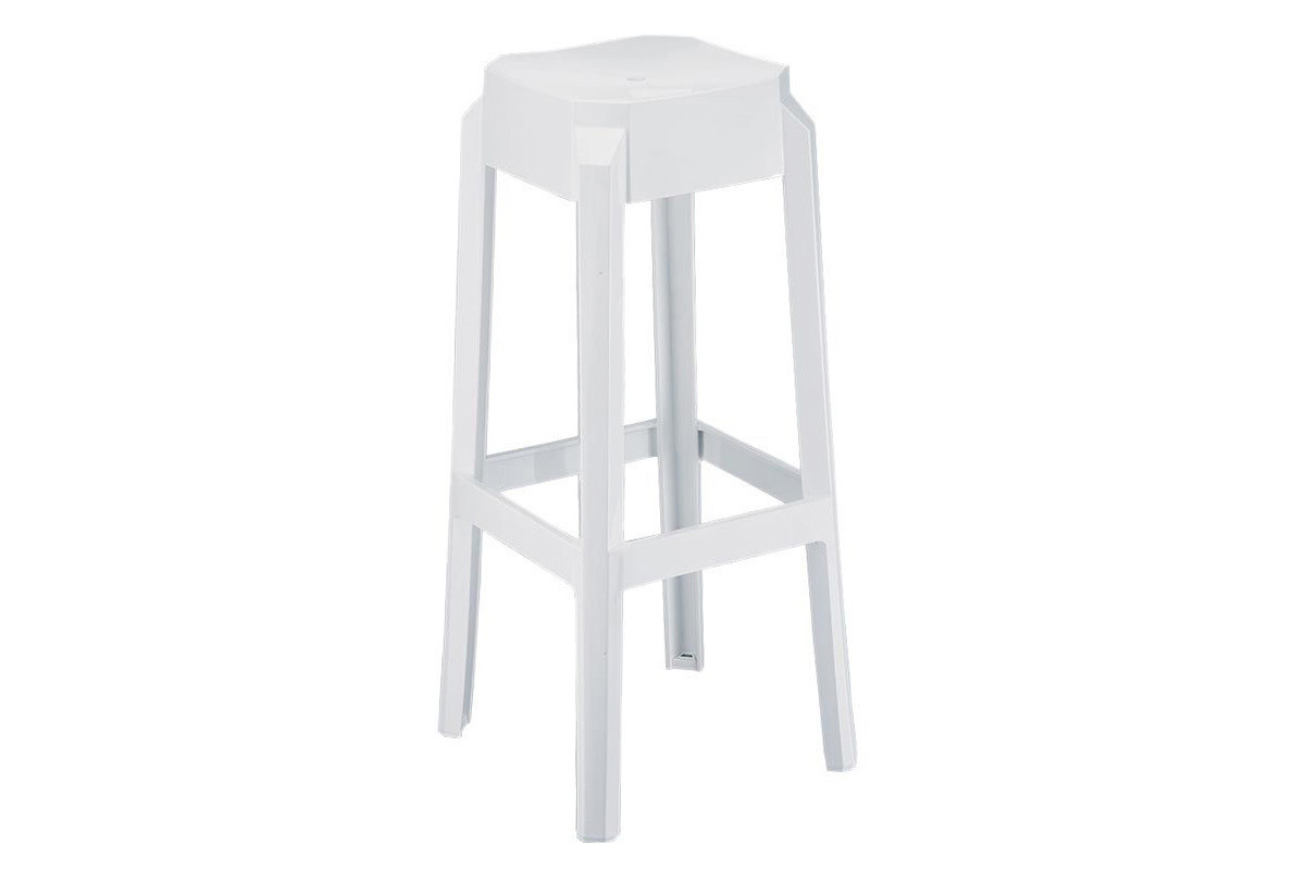 Taburete de bar diseo blanco 75cm lote de 2 CLEAR