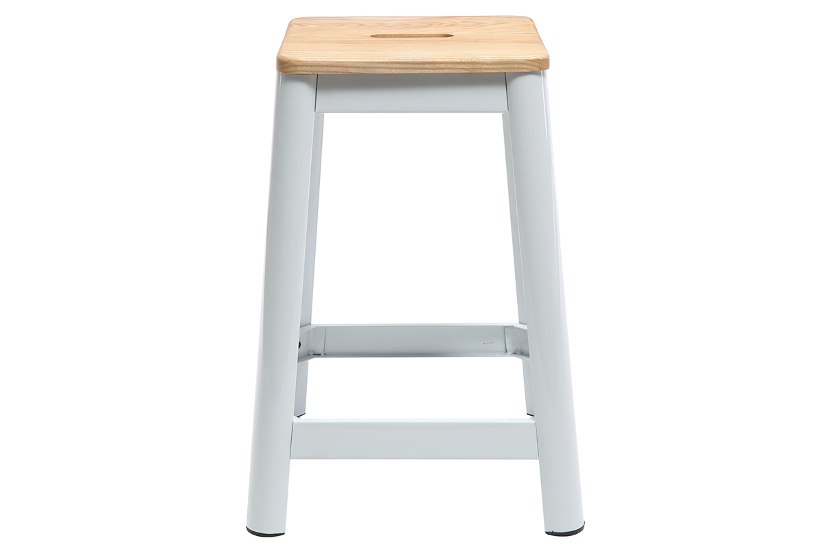 Taburete de bar diseo blanco A65cm NICK