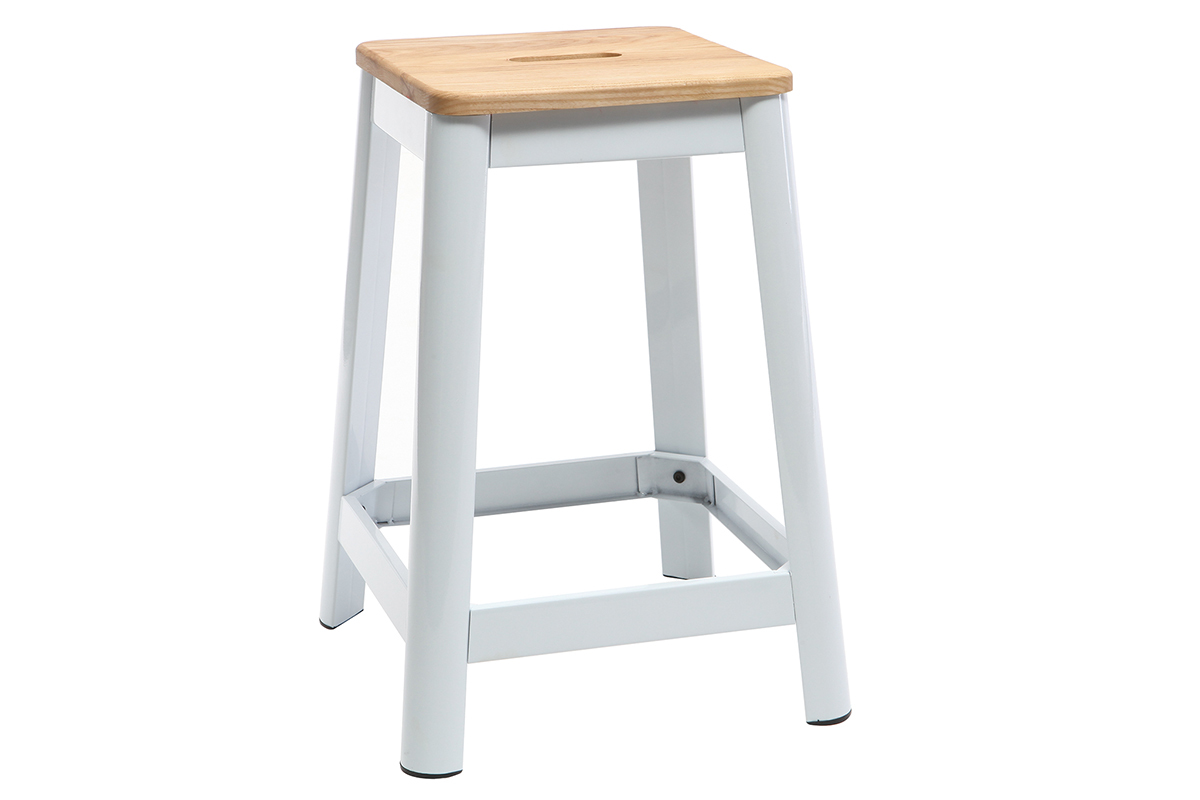 Taburete de bar diseo blanco A65cm NICK