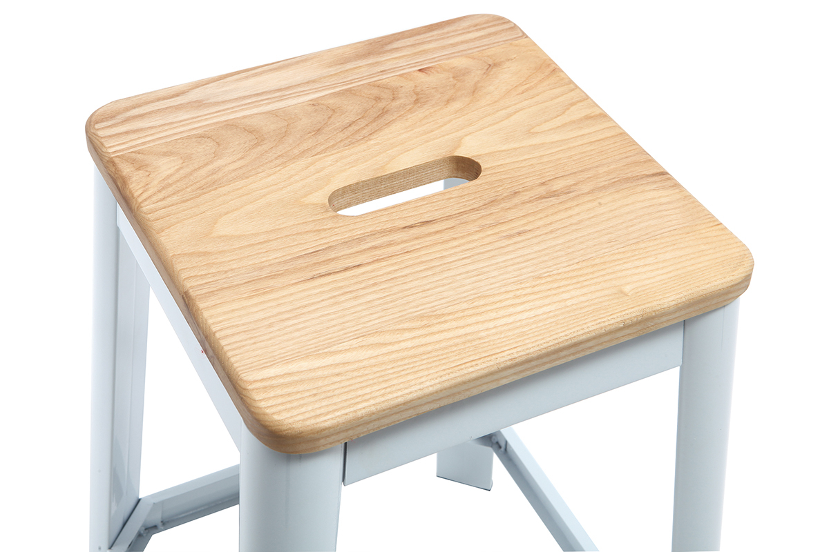 Taburete de bar diseo blanco A65cm NICK