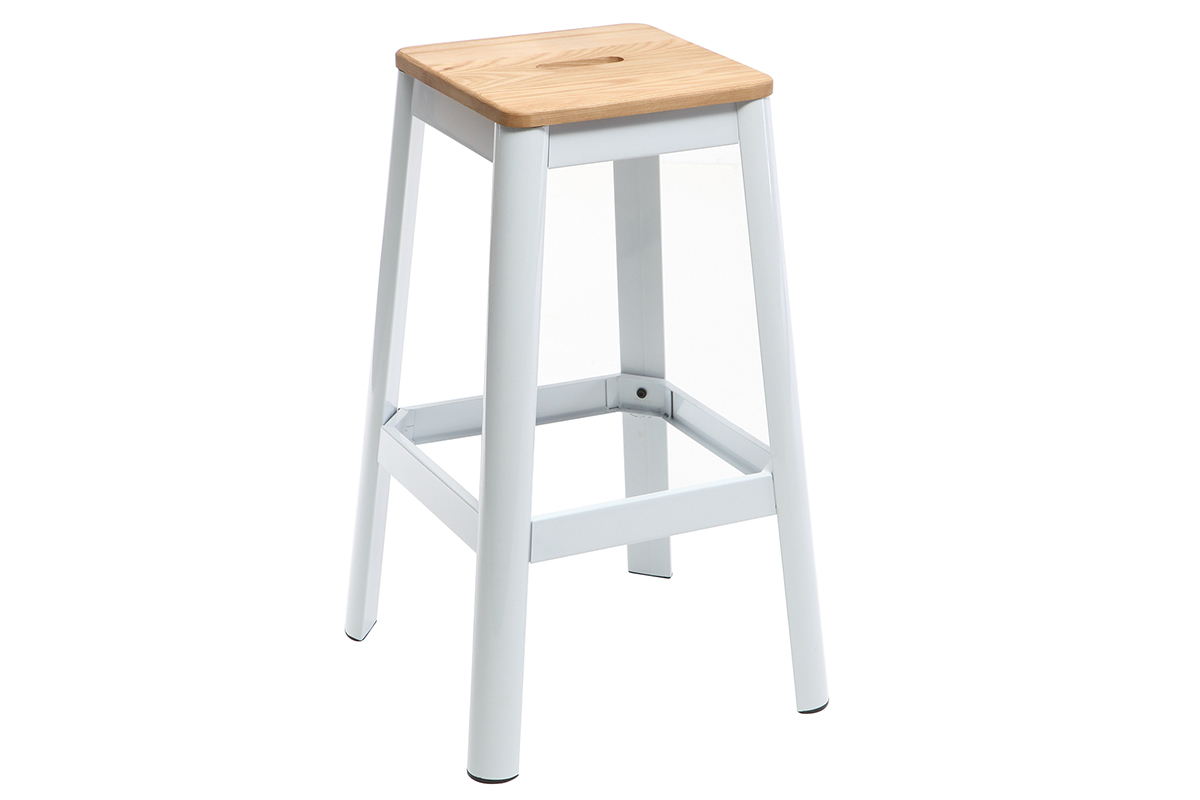 Taburete de bar diseo blanco A75cm NICK