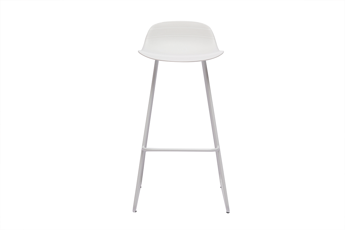 Taburete de bar diseo blanco lote de 2 ELLA