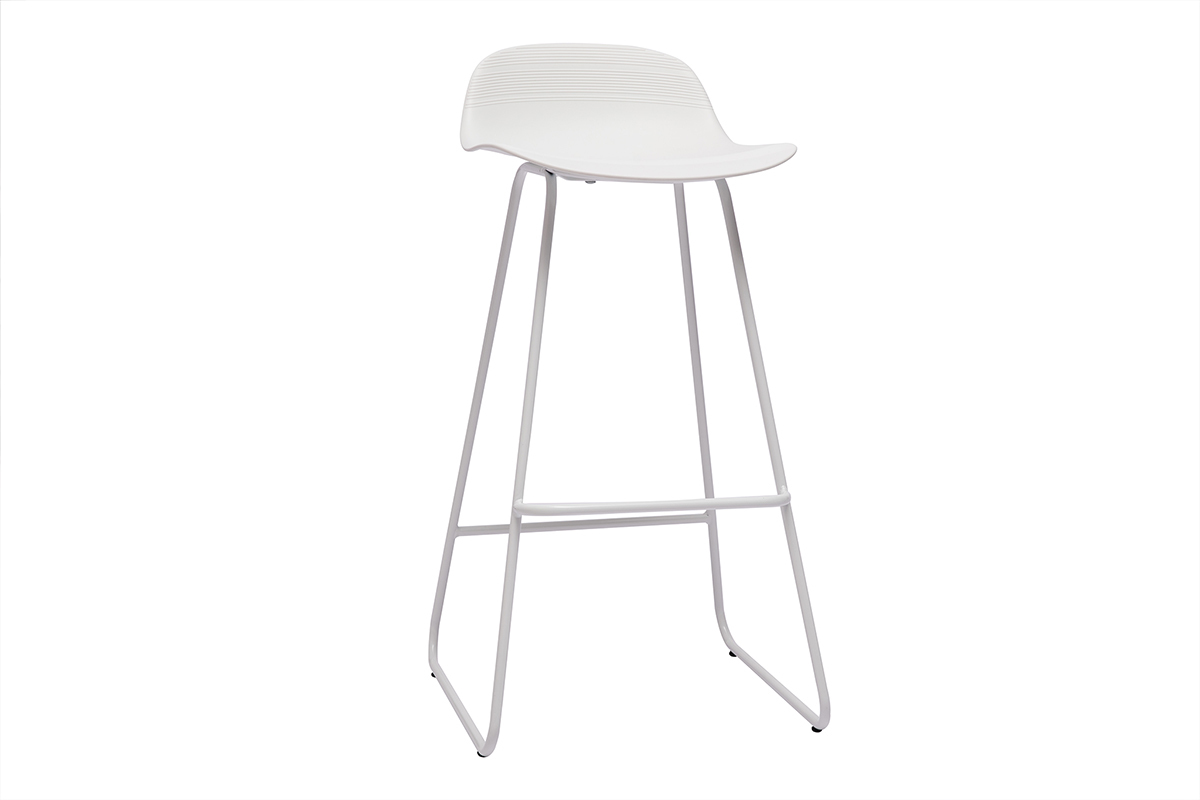 Taburete de bar diseo blanco lote de 2 ELLA