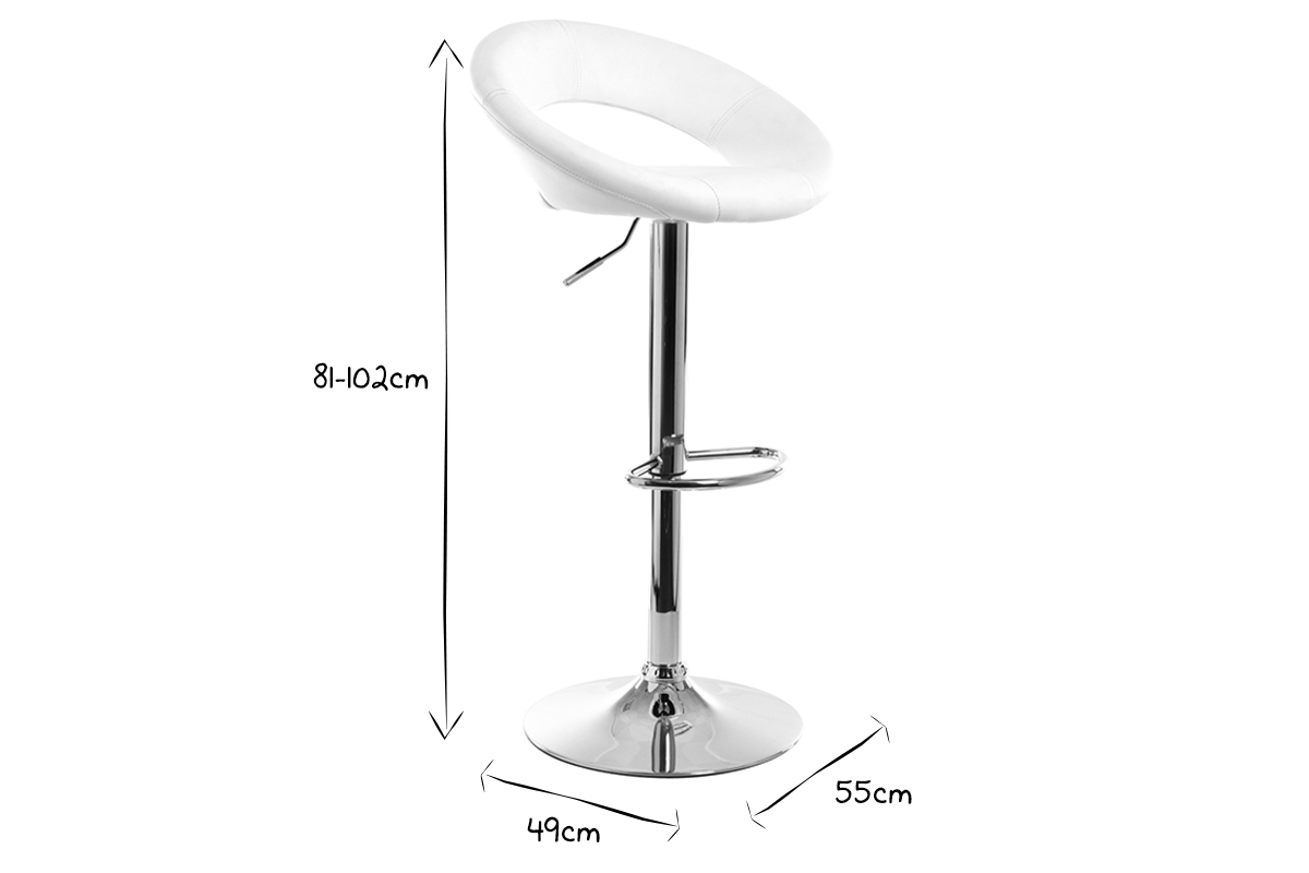 Taburete de bar diseo blanco NEWTON